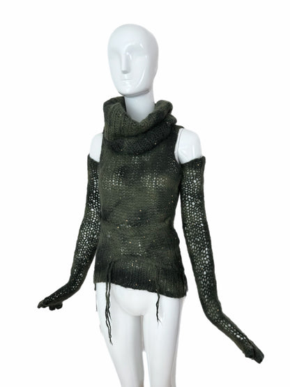 JUNYA WANTANABE COMME DES GARCONS 2006 Vintage Runway Style Grunge 3 Piece Sweater