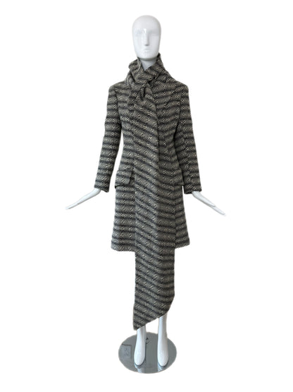 JOHN GALLIANO 1999 Vintage Wool Coat w. Oversized Scarf