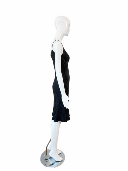 JOHN GALLIANO 1999 Vintage Silk Floral Brocade Little Black Dress