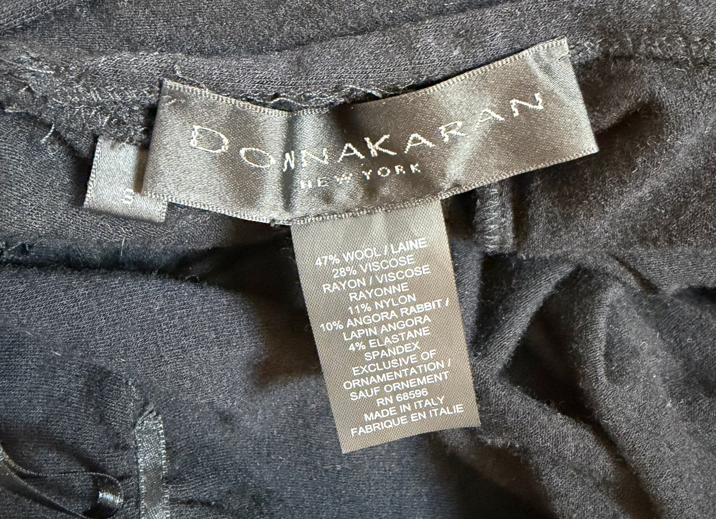 DONNA KARAN 2004 Vintage Runway Black Evening Gown w. Huge Slit