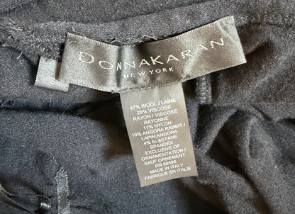 DONNA KARAN 2004 Vintage Runway Black Evening Gown w. Huge Slit