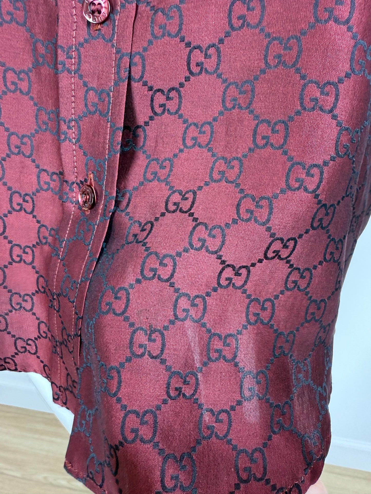 GUCCI by TOM FORD 1998 Vintage Burgundy Red Shirt