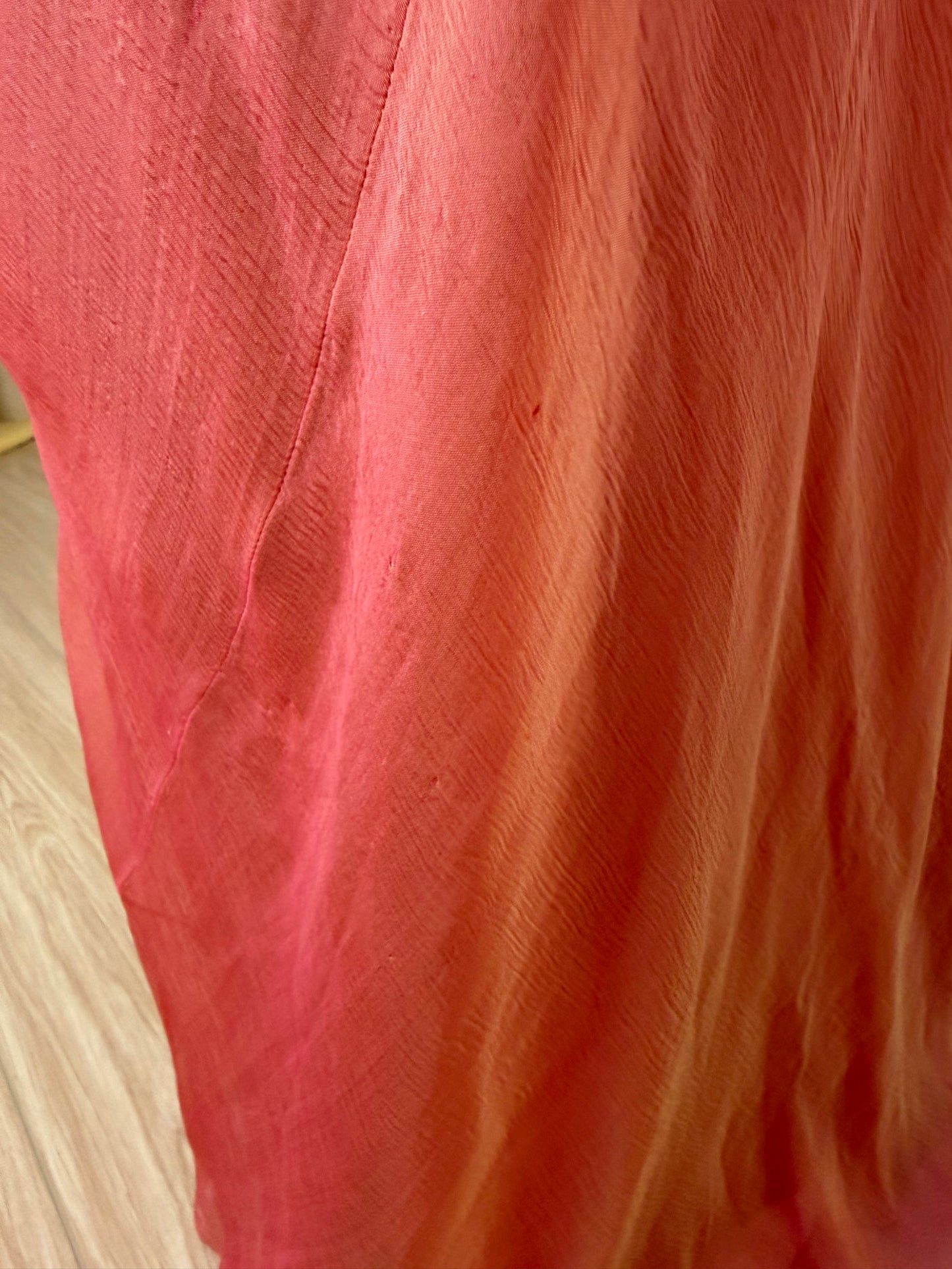 DANES 90'S Vintage Orange Ombre Evening Gown w. Shawl