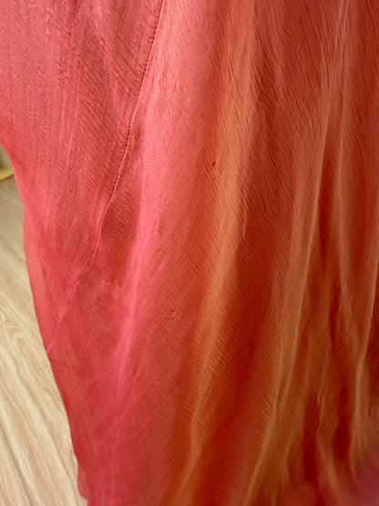 DANES 90'S Vintage Orange Ombre Evening Gown w. Shawl