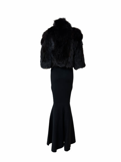 NINA RICCI 2023 Runway Black Wool Trumpet Maxi Skirt