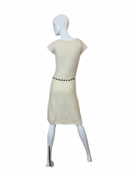 PHILOSOPHY DI ALBERTA FERRETTI Vintage Ivory Fuzzy Sweater Dress