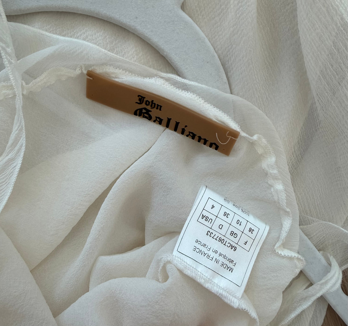 JOHN GALLIANO 2006 Vintage Silk Ivory White Slip Dress