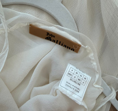 JOHN GALLIANO 2006 Vintage Silk Ivory White Slip Dress