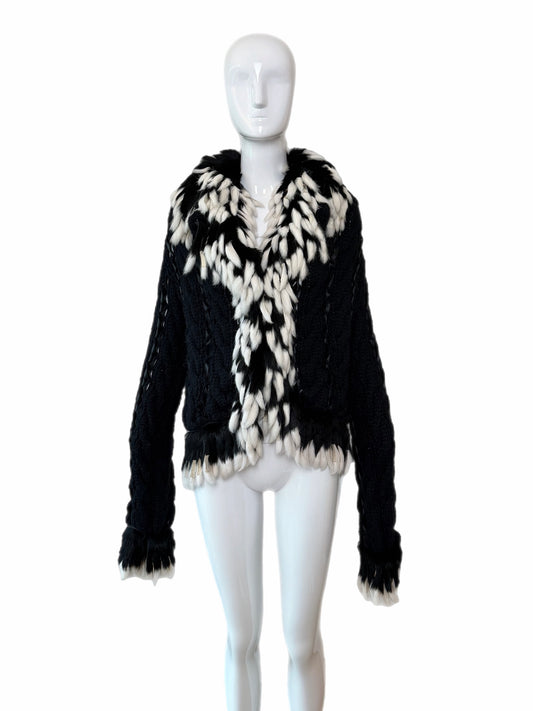 DIOR by JOHN GALLIANO (USA ONLY) Vintage Black & White Fur Knitwear