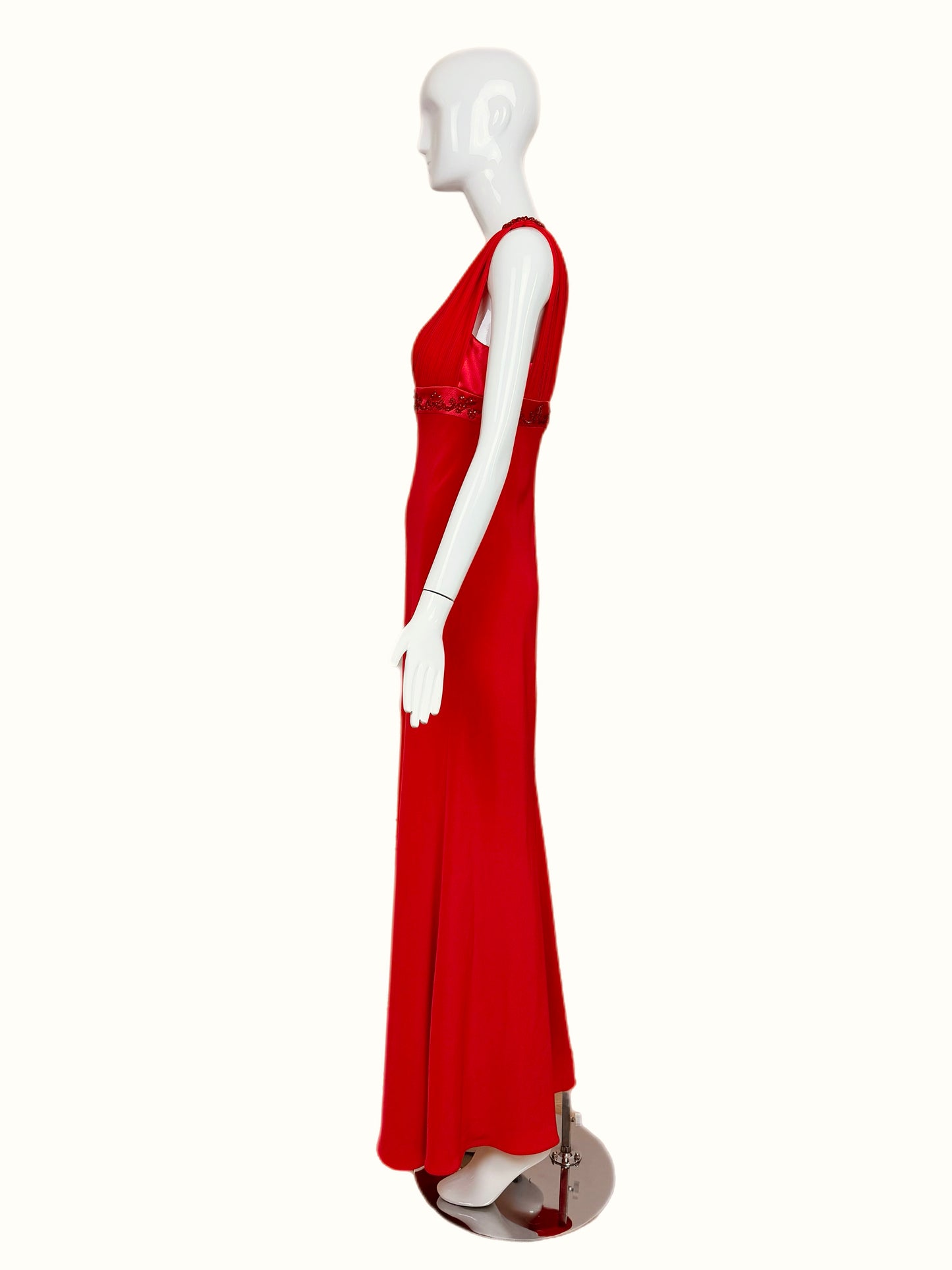 DIOR by Gianfranco Ferre 80s/90s Vintage Numbered Hot Red Silk Evening Gown