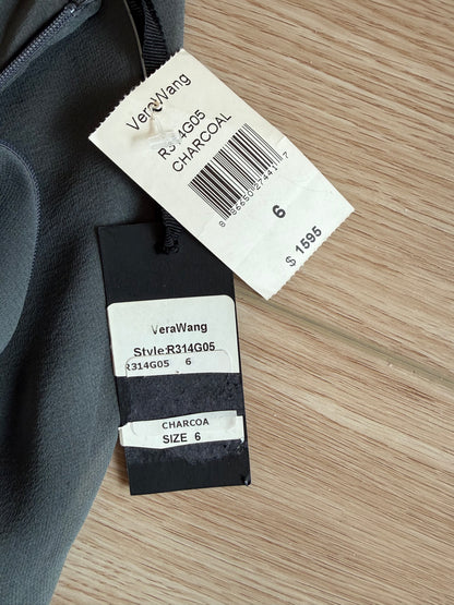 VERA WANG Vintage Grey Silk Ethereal Gown w. Train