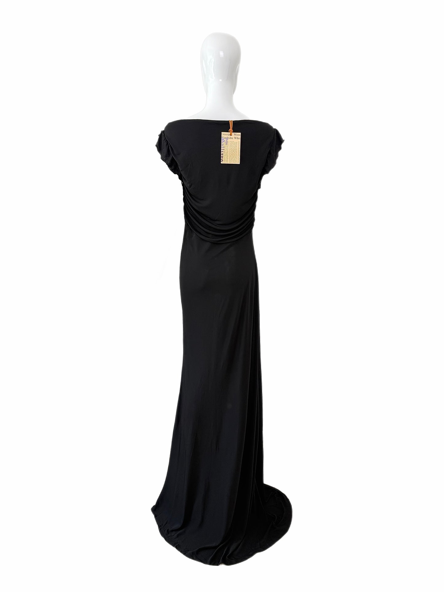 JOHN GALLIANO 2009 Vintage Black Ruffled Keyhole Evening Gown