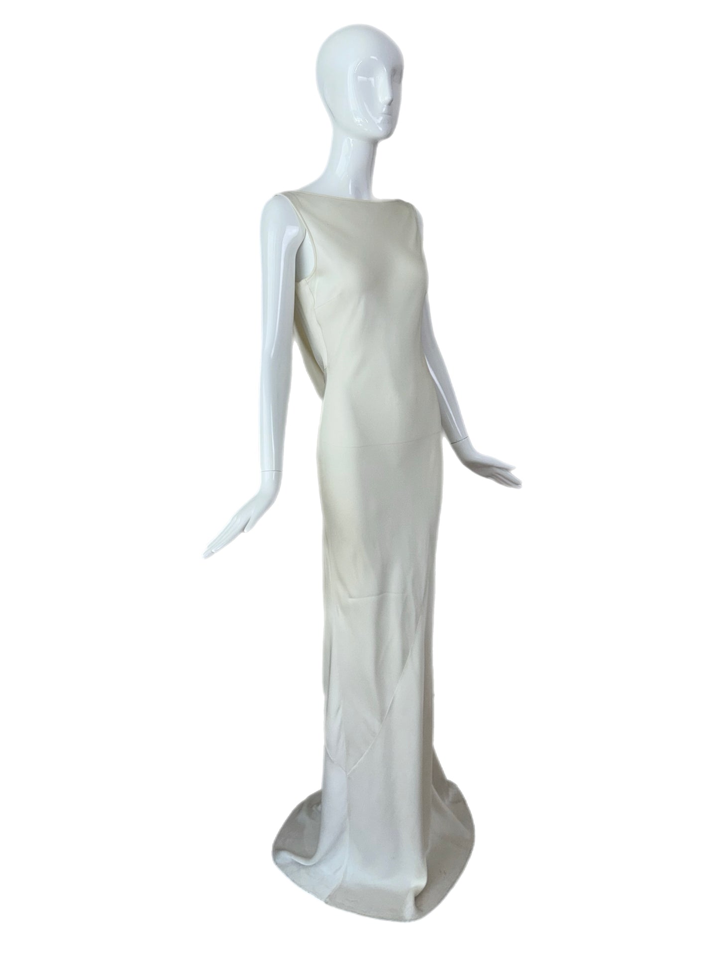 LES HABITUDES 90's Vintage Silk Backless Evening Gown