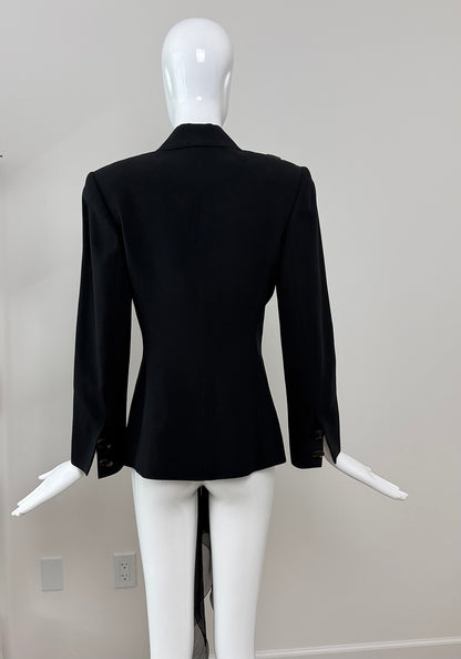 DIOR by GIANFRANCO FERRE 1995 Vintage Embellished Black Power Jacket