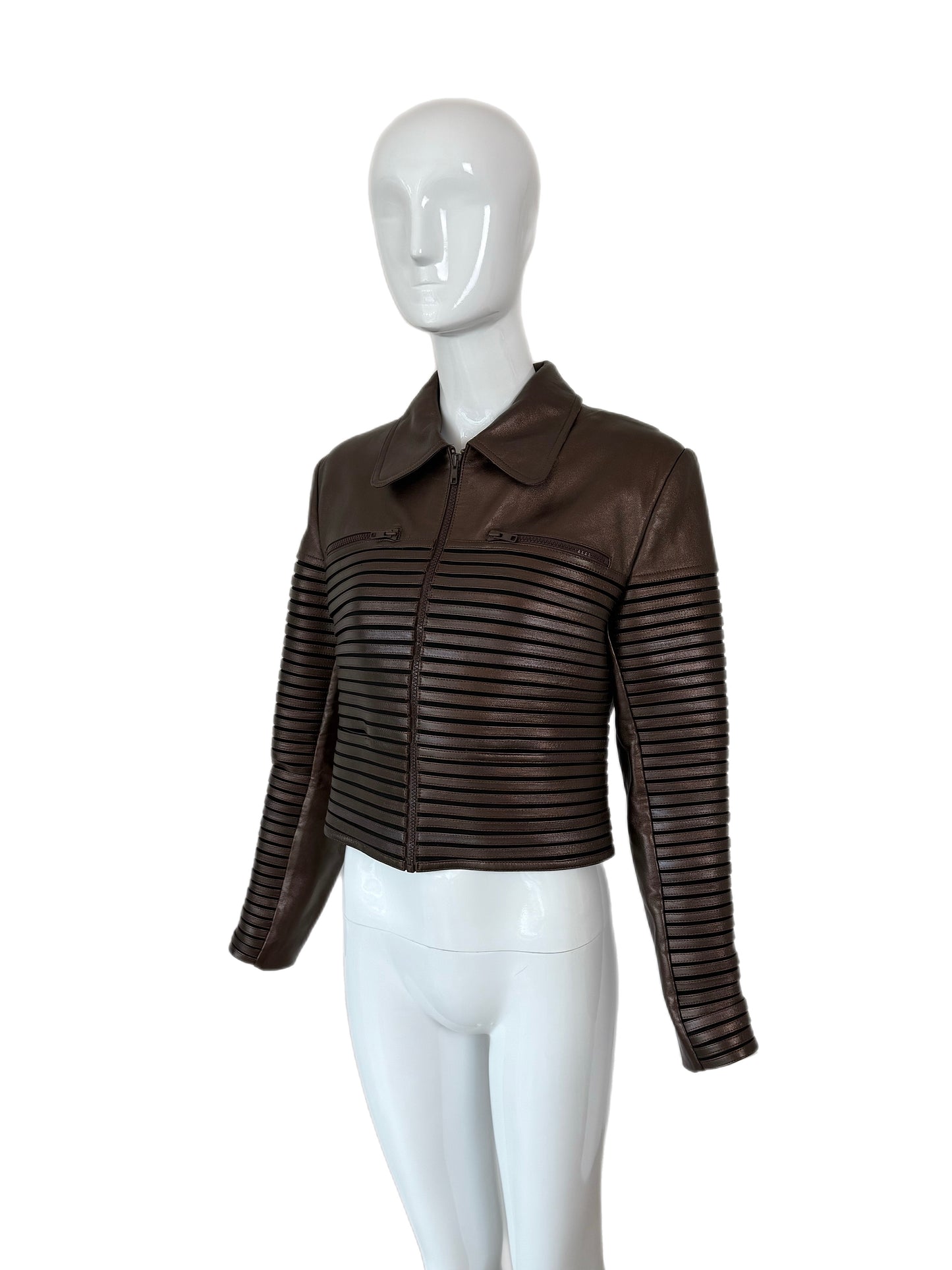 JITROIS Vintage Bronze Brown Leather Massai Jacket