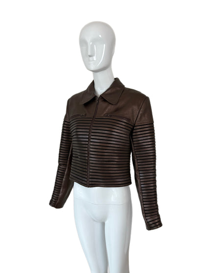 JITROIS Vintage Bronze Brown Leather Massai Jacket