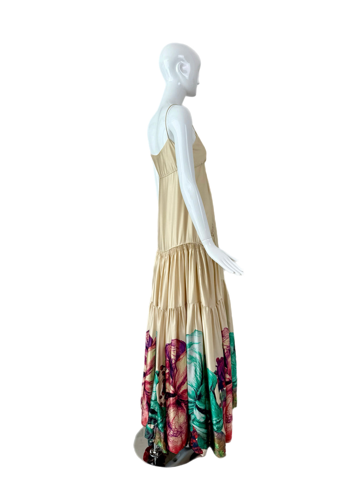 ROBERTO CAVALLI 2007 Vintage Silk Bubble Hem Gown w. Pockets