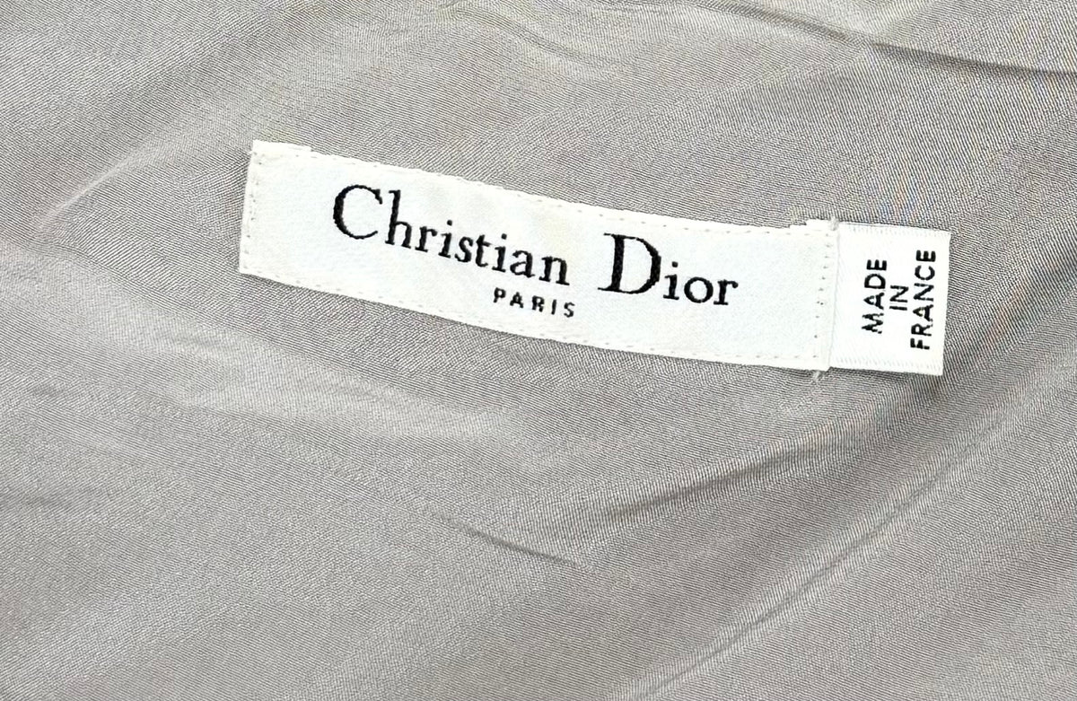 DIOR by JOHN GALLIANO 2010 Vintage Runway Silk Grey Ruffle Dress