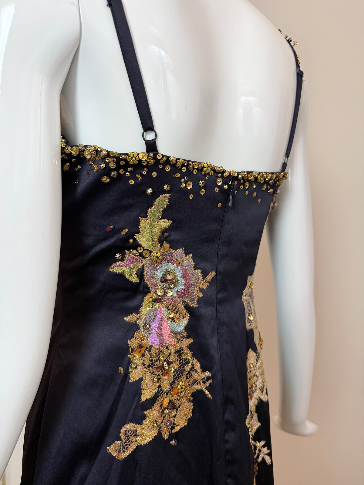 Julian Joyce by Mandalay Vintage Y2K Deep Eggplant Lace Embellished Cocktail Dress