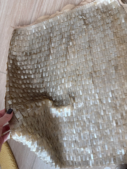 FENDI 2000 Vintage Gold Embellished Silk Ruffle Skirt