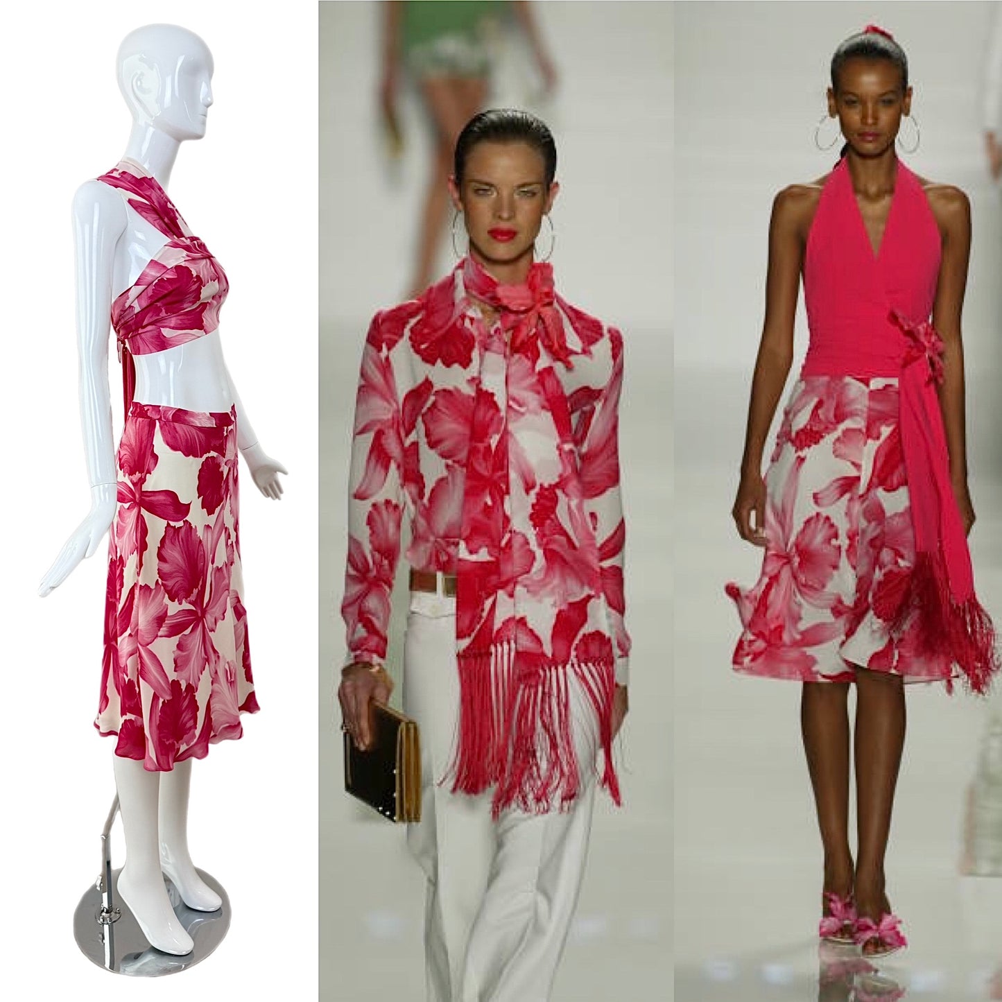 CELINE by MICHAEL KORS 2004 Vintage Runway Floral Skirt Set