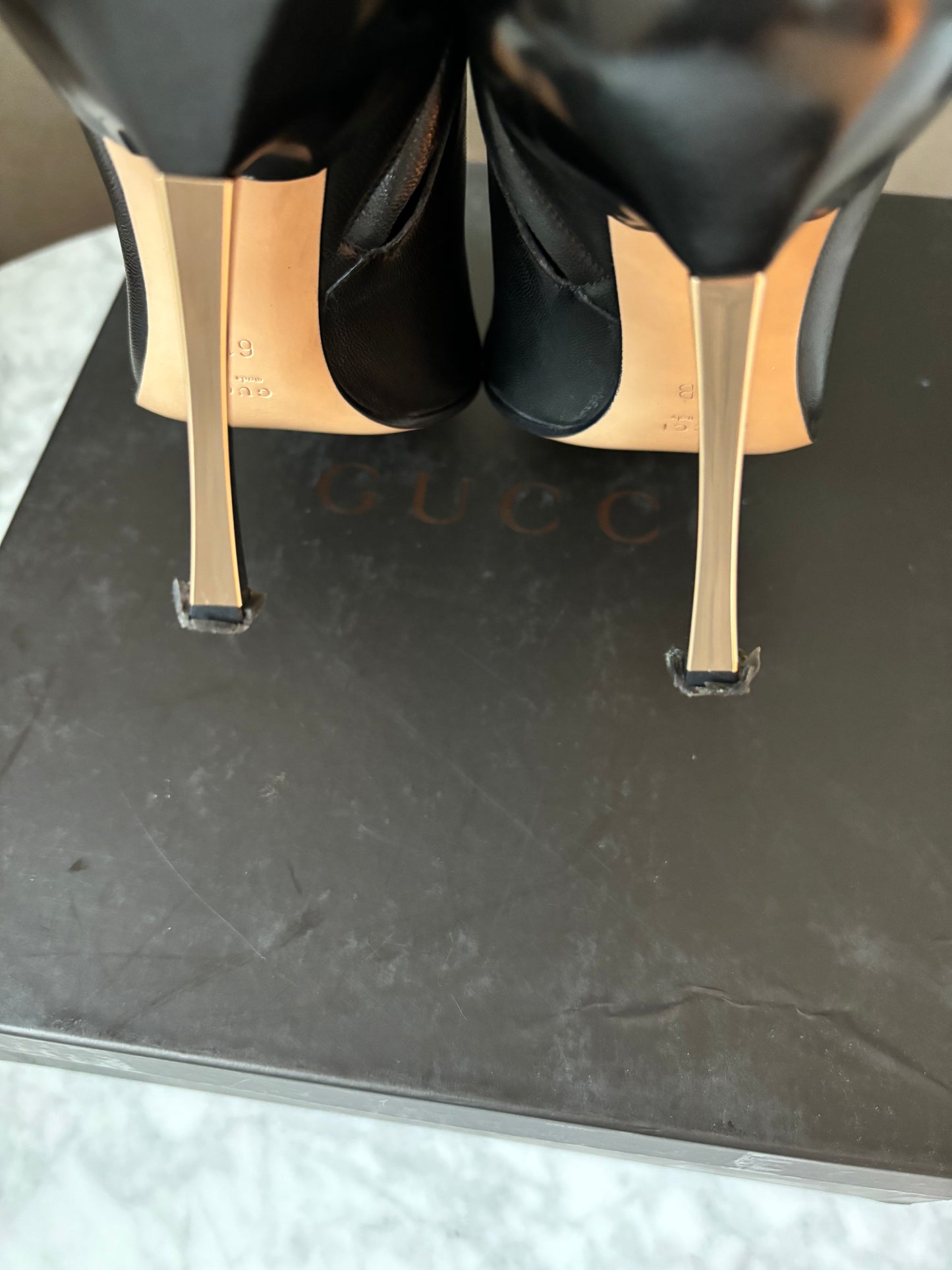 GUCCI by TOM FORD 1997 Metal Heel Leather Booties