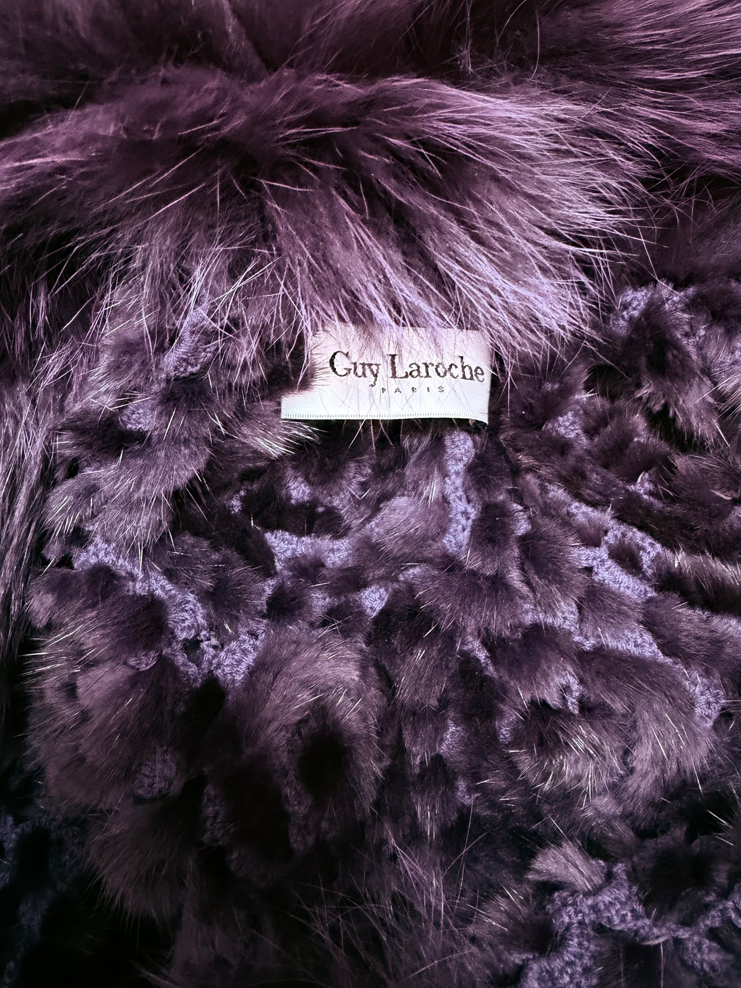 GUY LAROCHE Vintage Purple Fox Fur Bolero
