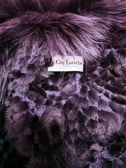 GUY LAROCHE Vintage Purple Fox Fur Bolero