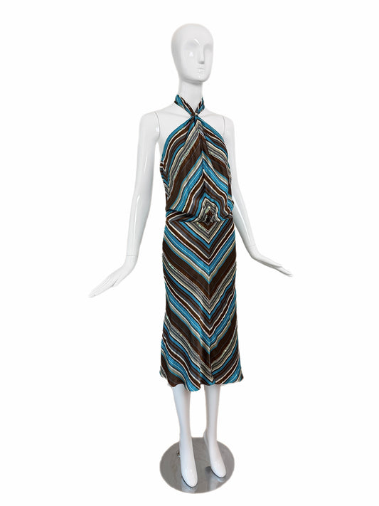 Chloe by Stella McCartney 2000 Vintage Silk Sequined Halter Dress