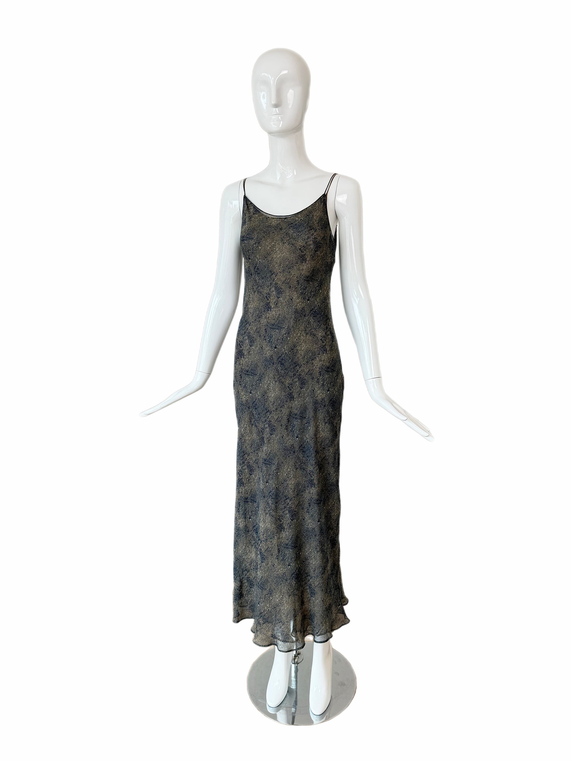 donna karan maxi dress Women's Chiffon Pleated Floral A-Line - Midnight Green Multi and all other warm weather occasions on your calendar Donna Karan New York Sequin