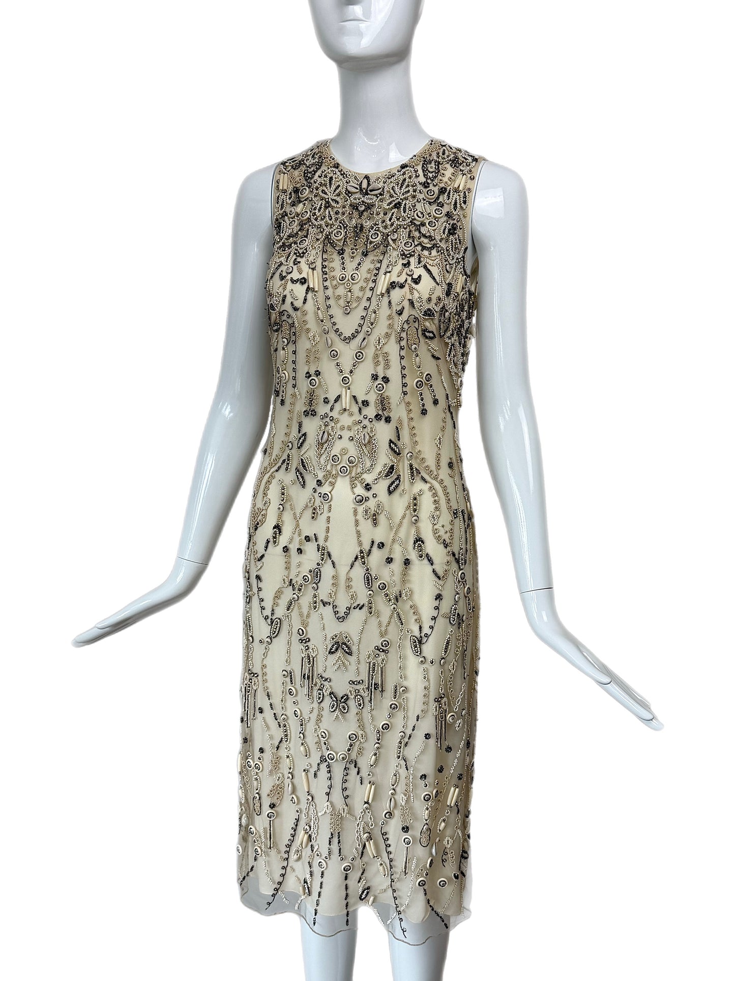 RALPH LAUREN Collection Purple Label 2015 Runway Heavily Encrusted Dress