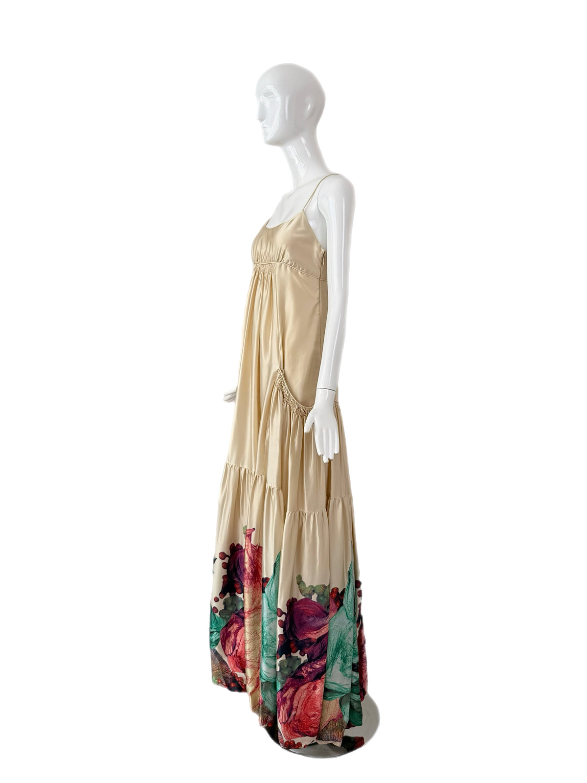 ROBERTO CAVALLI 2007 Vintage Silk Bubble Hem Gown w. Pockets