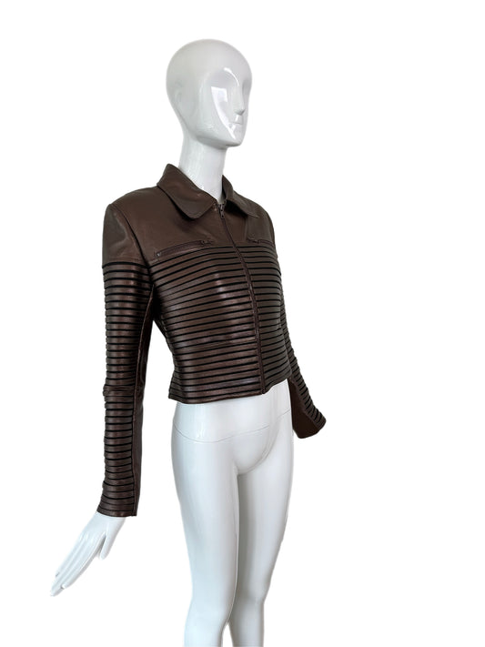 JITROIS Vintage Bronze Brown Leather Massai Jacket