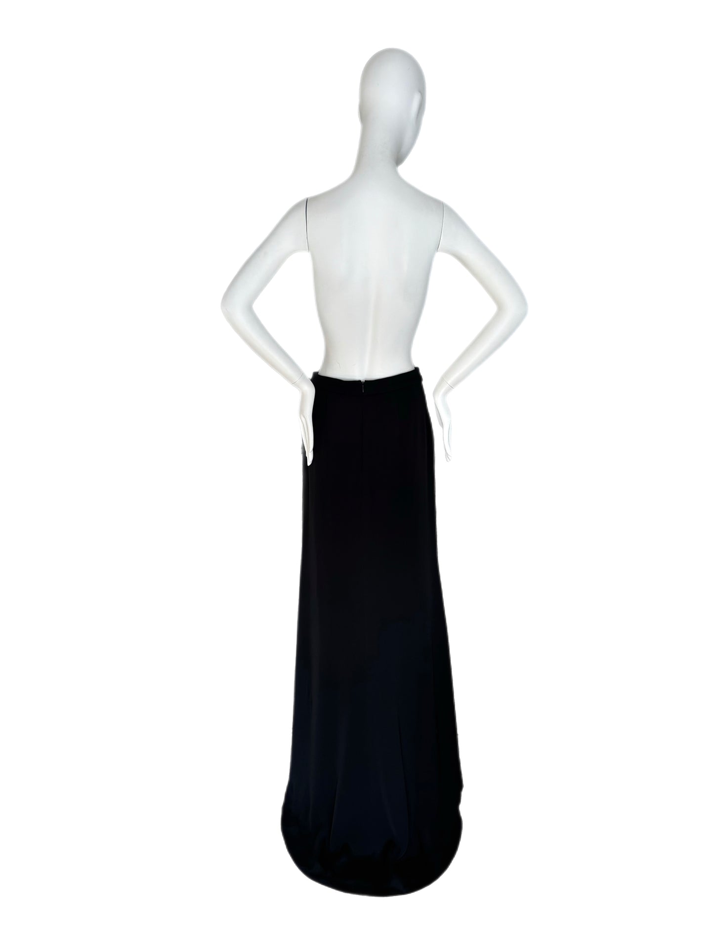 MONIQUE LHUILLIER Black Maxi Evening Skirt w. Train