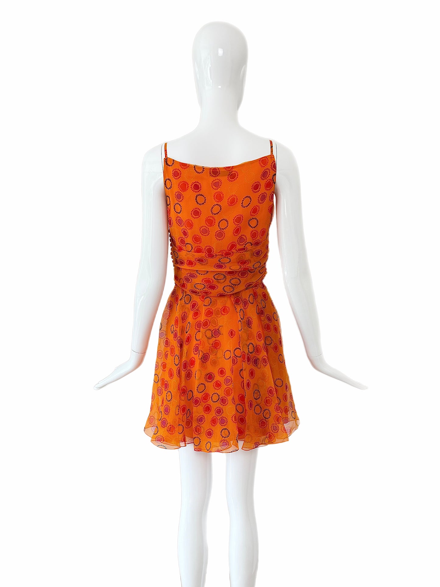 DIOR by JOHN GALLIANO 2009 Vintage Runway Silk Orange Mini Dress