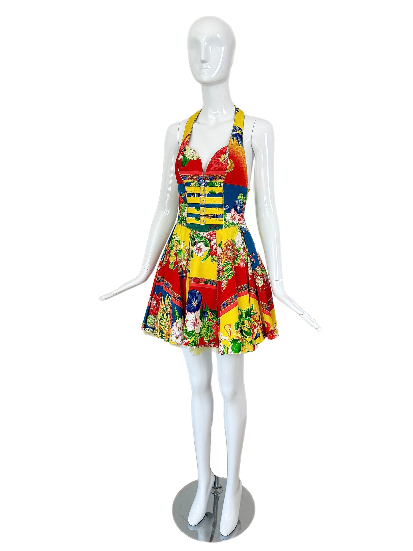 GIANNI VERSACE VERSUS 1993 Vintage Iconic Mini Dress w. Tulle Underlay