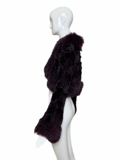 GUY LAROCHE Vintage Purple Fox Fur Bolero