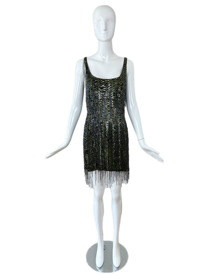 KATHARINE HAMNETT 1996 Vintage Runway Heavily Beaded Dress