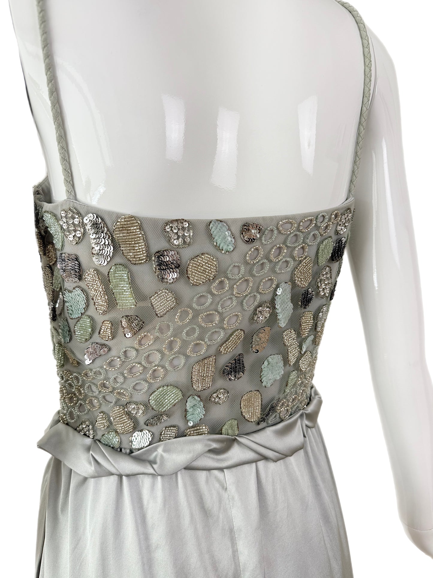 EMPORIO ARMANI 2008 Vintage Runway Silk Embellished Dress