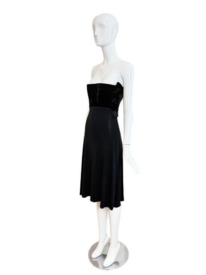 HERVE LEGER 90's Vintage Strapless Chenille Top Cocktail Dress
