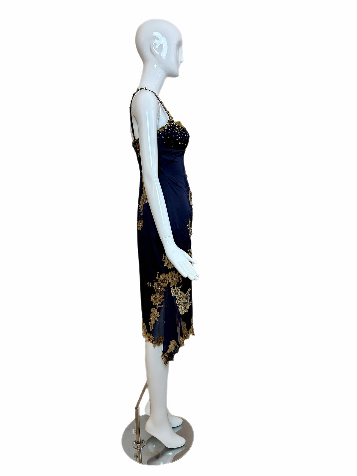 Julian Joyce by Mandalay Vintage Y2K Deep Eggplant Lace Embellished Cocktail Dress