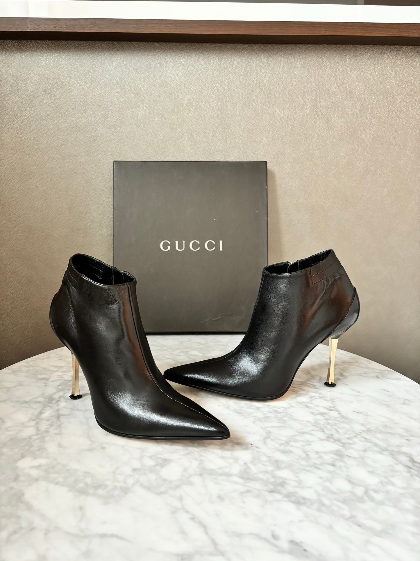 GUCCI by TOM FORD 1997 Metal Heel Leather Booties