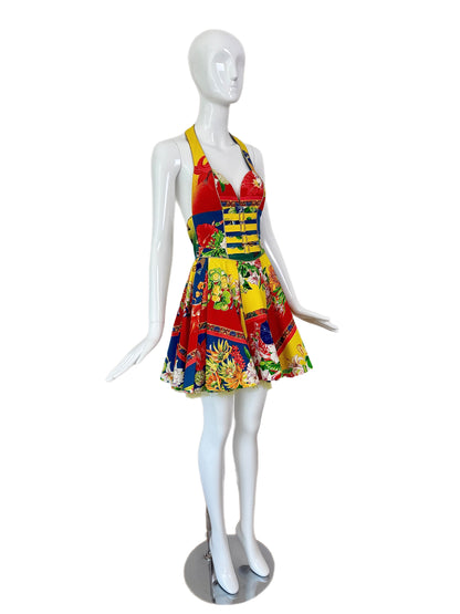 GIANNI VERSACE VERSUS 1993 Vintage Iconic Mini Dress w. Tulle Underlay