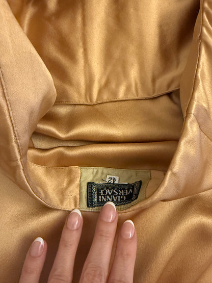 GIANNI VERSACE 90's Vintage Silk Champagne Gold Evening Gown