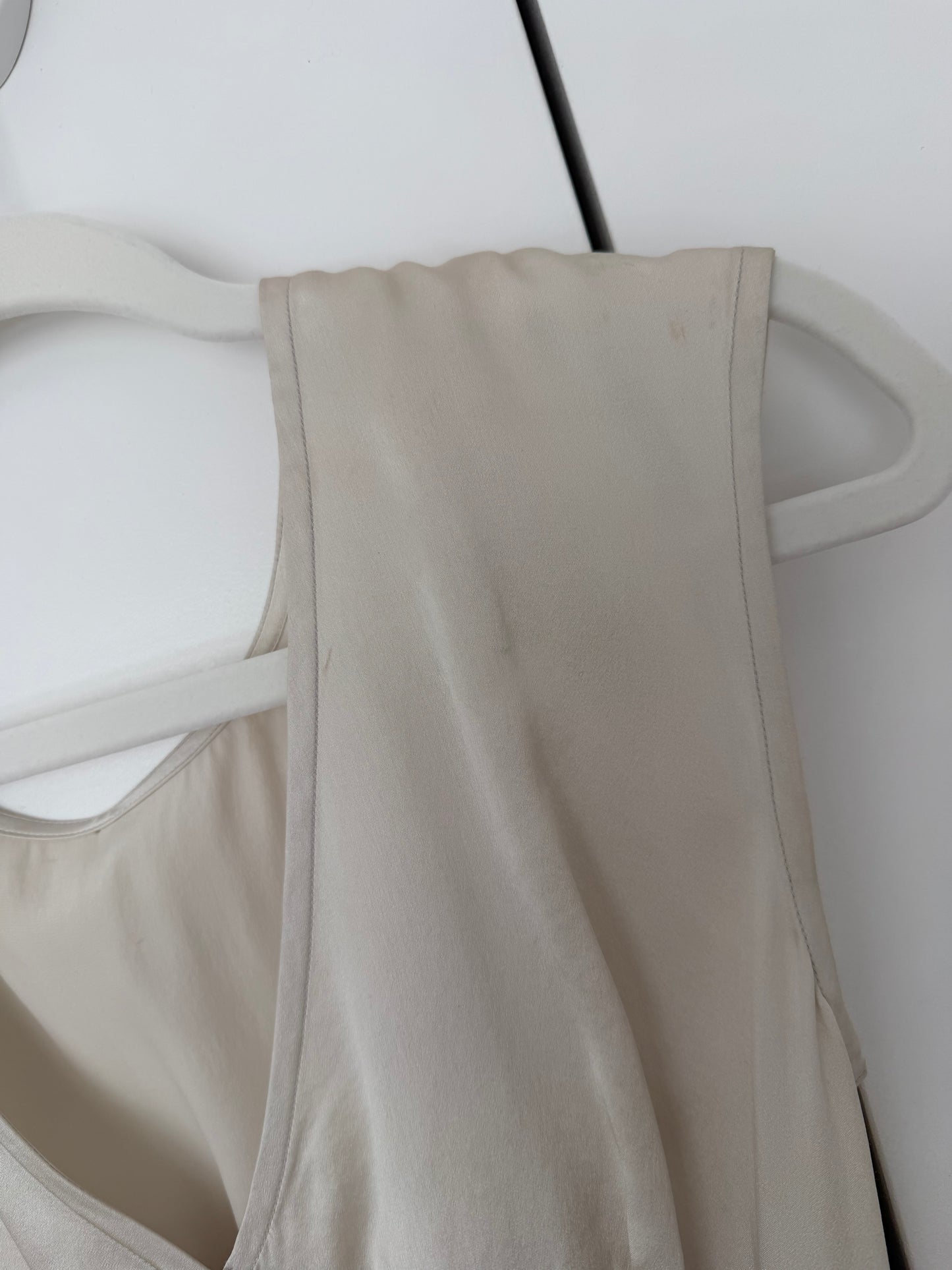 LES HABITUDES 90's Vintage Silver Grey Satin Floral Hand Beaded Gown