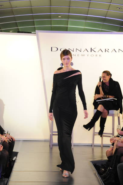 DONNA KARAN 2014 Vintage Black Slinky Cut-Out Evening Gown