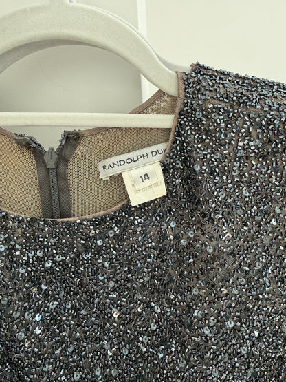 RANDOLPH DUKE 2000 Vintage Runway Beaded Evening Gown Size 14