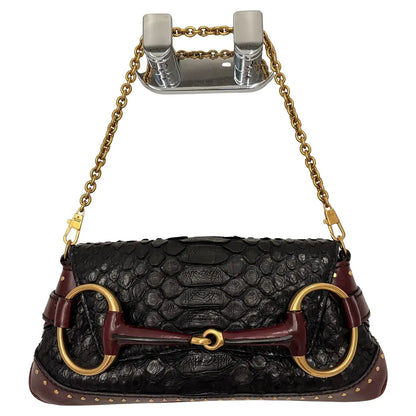 GUCCI by TOM FORD 2003 Vintage Snake Embossed Leather Horsebit Bag