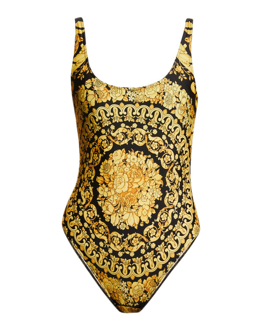 VERSACE Baroque Gold & Black Swimsuit