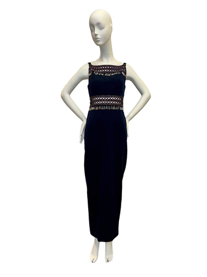 beaded embellished vintage Nina Ricci evening gown maxi dress